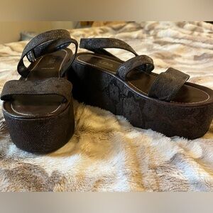 PRADA Floral Platform Sandals • IT 39 (8.5) • Vintage Archive